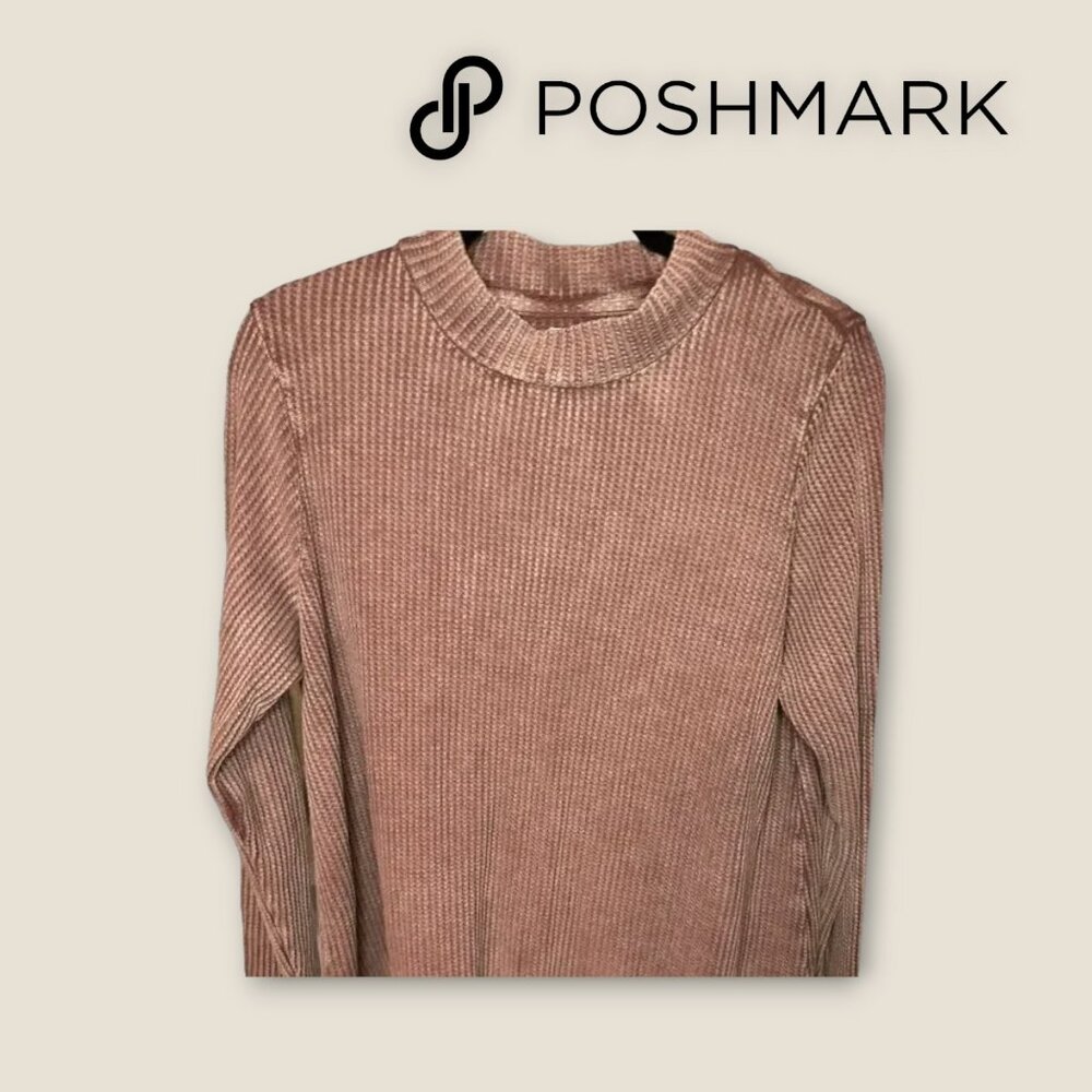 Wonderly Top Waffle‎ Texture LS Open Back Size XL